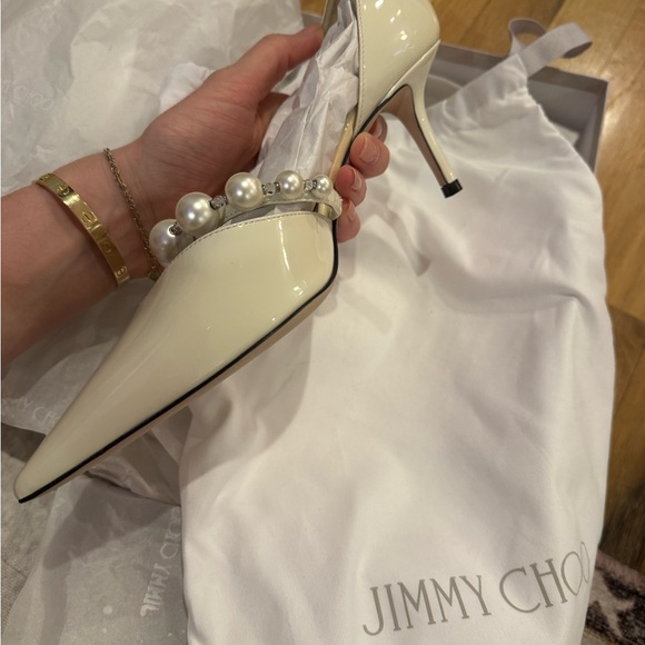 Jimmy Choo Cream Pearl Aurelie 65mm - Picture 9 of 9